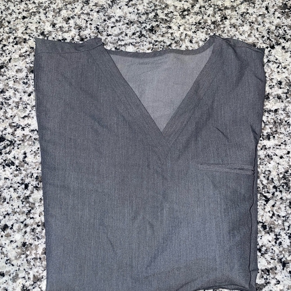 Gray mandala scrub top, large